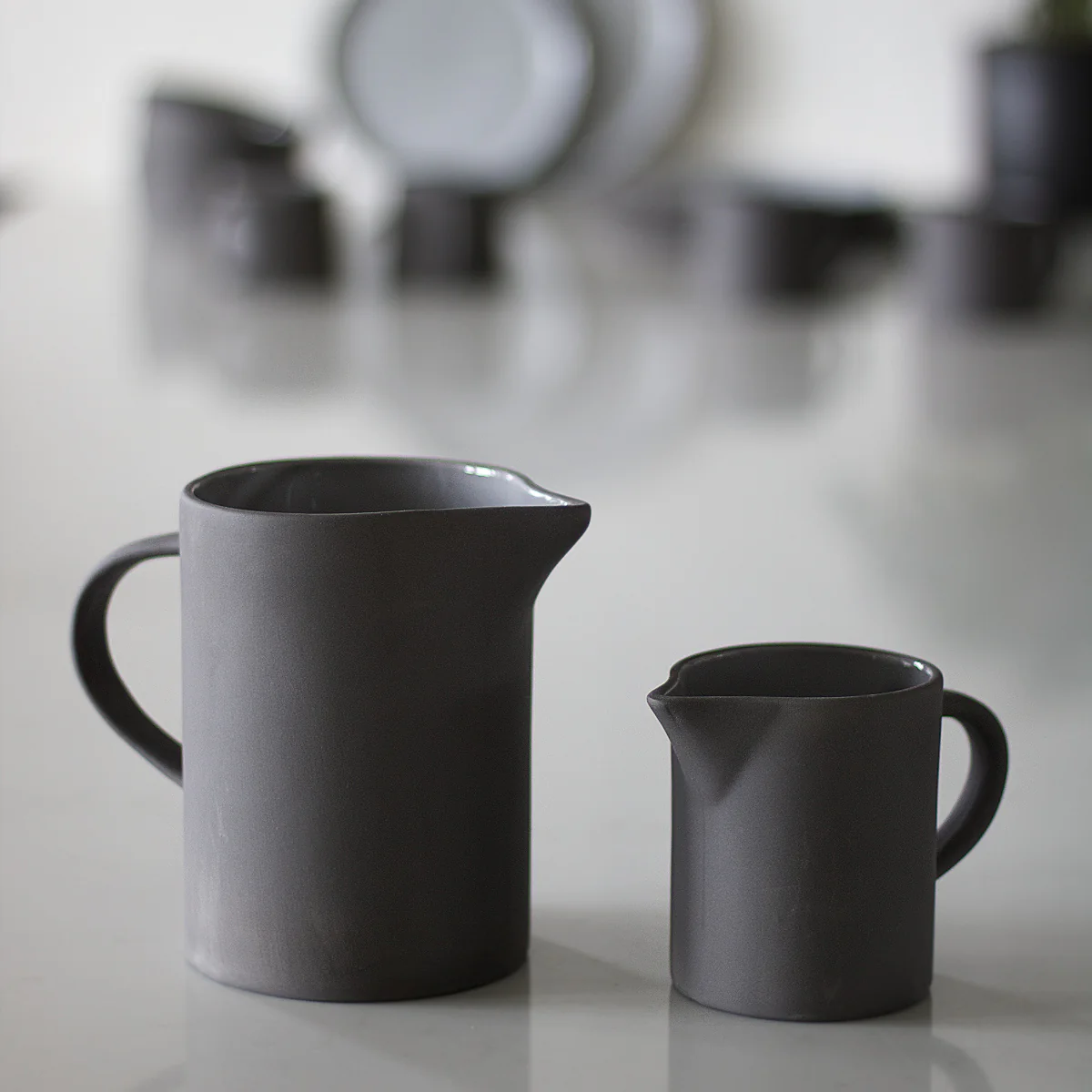 Aska Stoneware Pitcher Charcoal Grey - Image 2