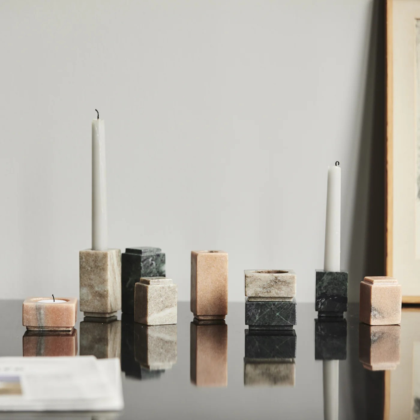 Meja Green Marble Candle Stand - Image 3