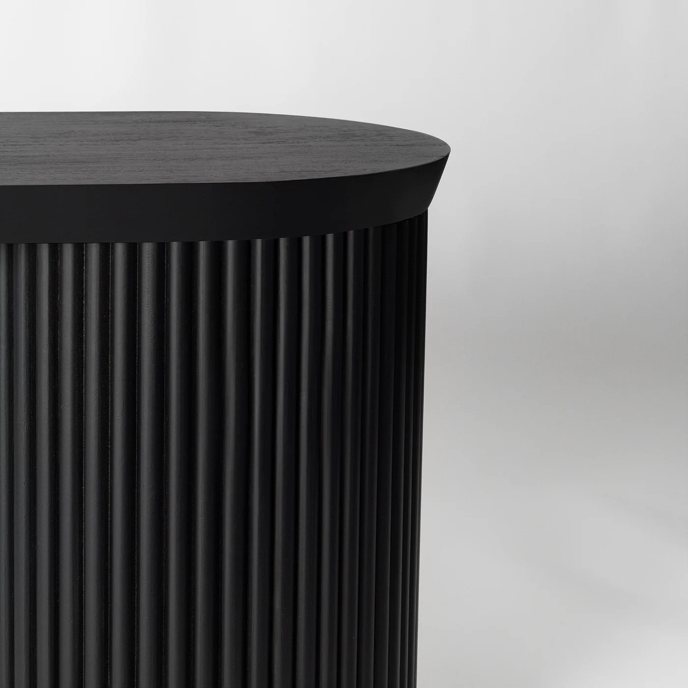 Larsen Ribbed Black Dining Bench Short - Image 6